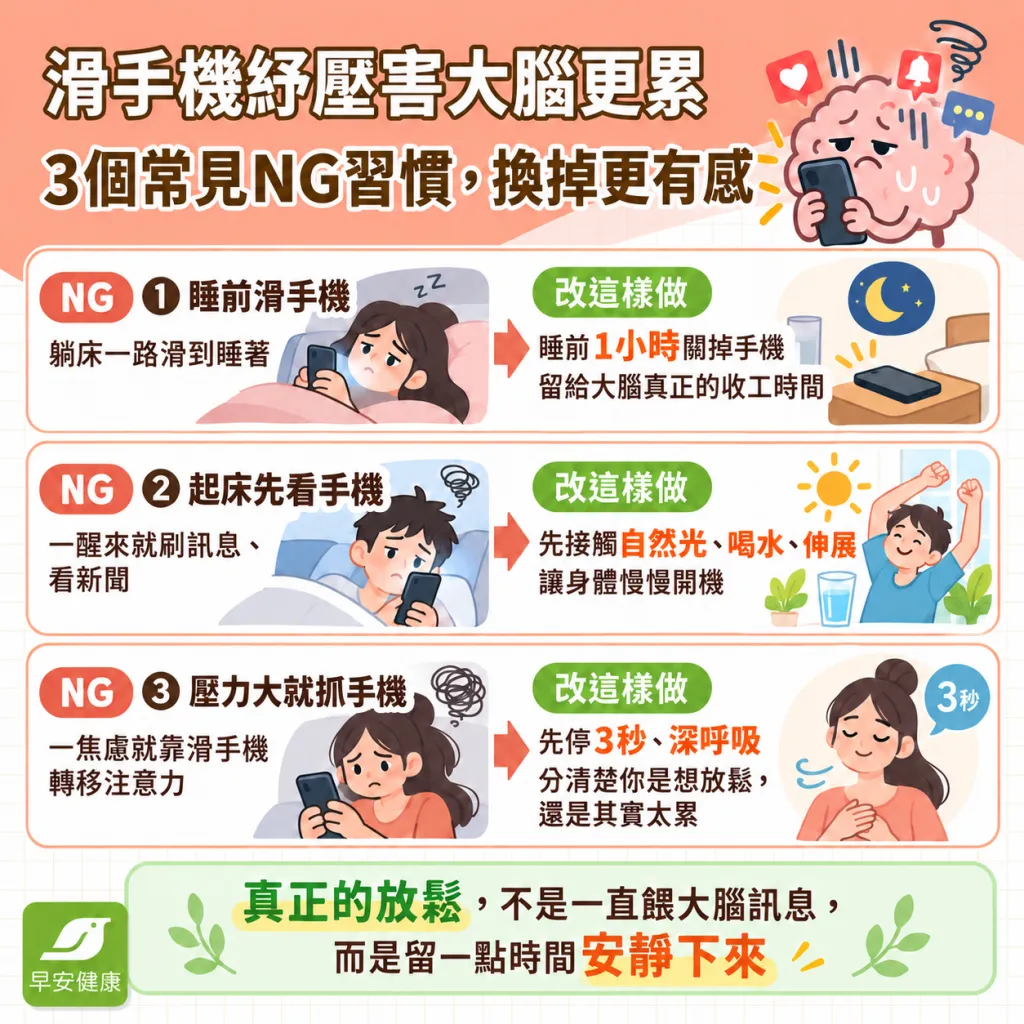 滑手機NG習慣可能加速大腦慢性發炎