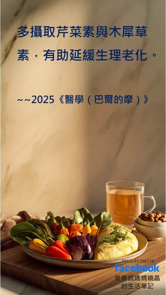 營養師薛曉晶_多攝取芹菜素、木犀草素，有助延緩生理老化