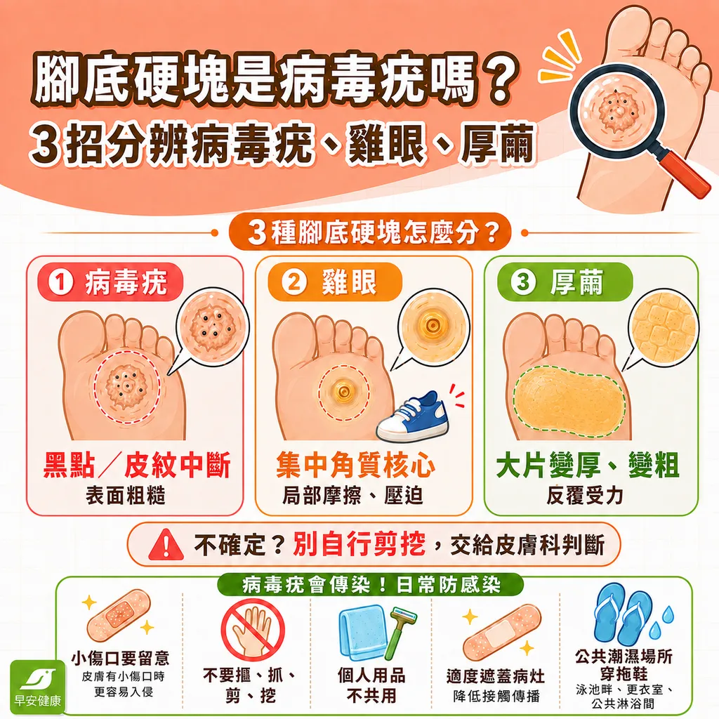 早安_腳底硬塊是病毒疣嗎？