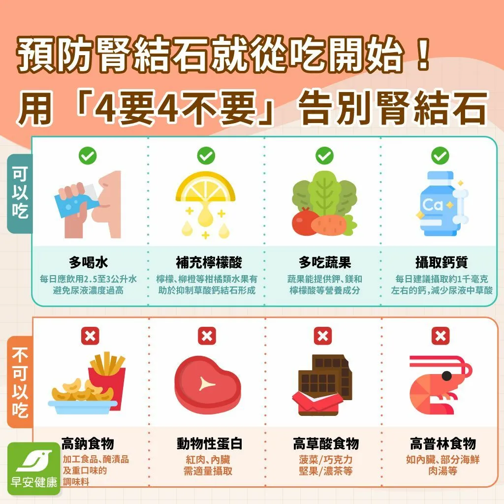 早安健康_預防腎結石就從吃開始!用「4要4不要」告別腎結石