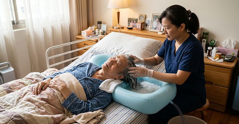 臥床長輩怎麼洗頭？專家教「床上洗頭眉角」不弄濕床不怕著涼