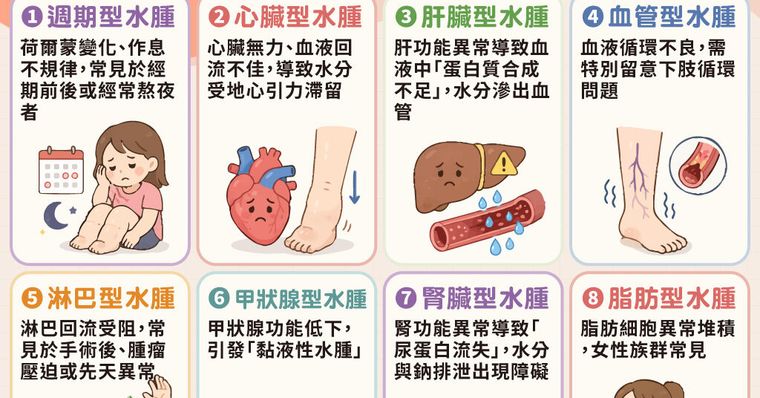 水腫原因是發胖還是生病了？快速消水腫方法與肝腎警訊解析