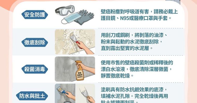 壁癌與牆壁發霉怎麼處理？壁癌成因、DIY方法與抓漏費用行情