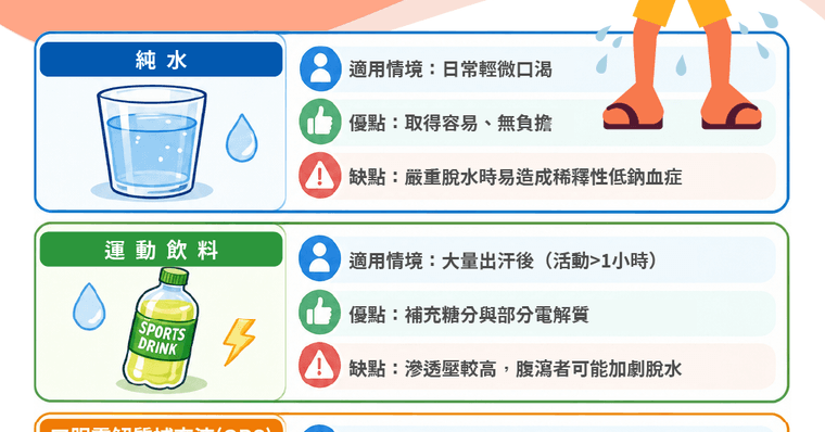 脫水怎麼辦？脫水症狀自我診斷與補水對策（含ORS自製比例）