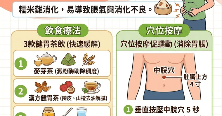 粽子易脹氣！吃完喝一杯這個就能改善，中醫解膩消脹4大推薦