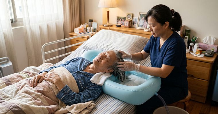 臥床長輩怎麼洗頭？專家教「床上洗頭眉角」不弄濕床不怕著涼