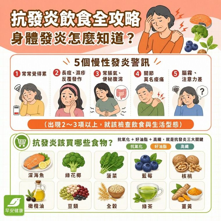 抗發炎飲食全攻略：10大抗發炎食物清單與菜單食譜原則
