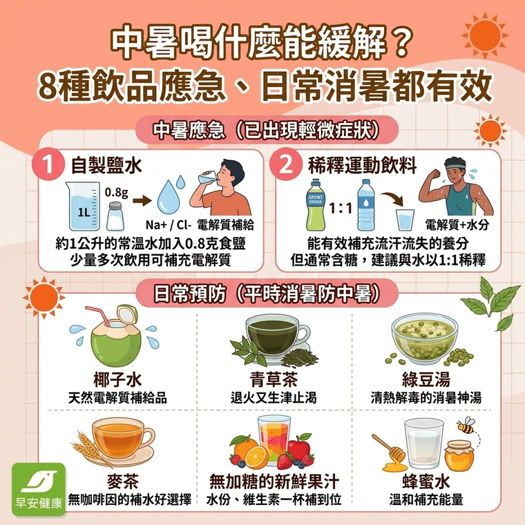 中暑喝什麼最快好？4種NG飲料、正確補水與消暑飲品解析