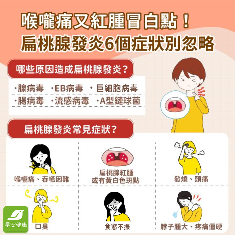 扁桃腺發炎緩解方法有哪些？扁桃腺發炎吃什麼、症狀＆常見問題